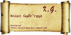 Knipl Györgyi névjegykártya